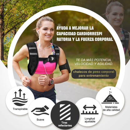 Chaleco Entrenamiento PRO Peso 5kg Gym Crossfit Equipo Fitness y running