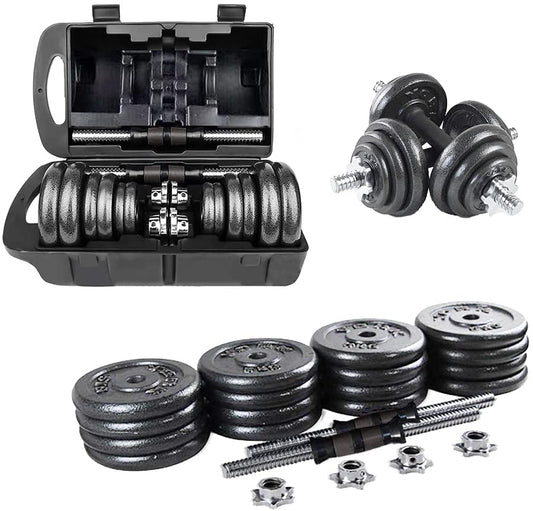 Kit 2 Pesas Pro 12 Discos 20 Kilos Con Maletín