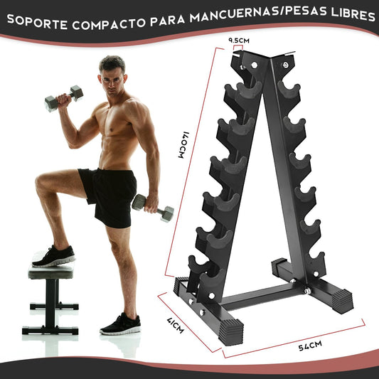 Soporte rack de mancuernas, Capacidad de carga 200 kg,compacto para gimnasios o casa